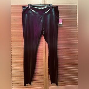 Wild Fable Black Womens 1X Faux Leather Leggings High Rise, NWT